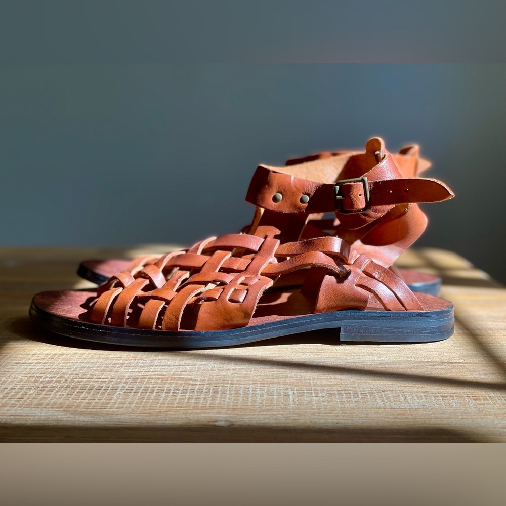 Brown Leather Strappy Sandals